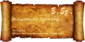 Bulyovszki Szorina névjegykártya